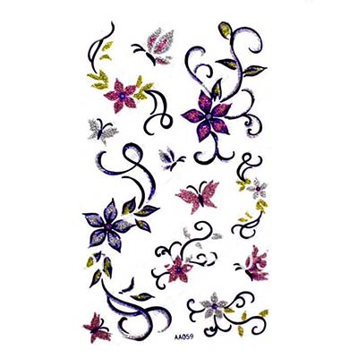Feminine Arm waist back body butterfly flower butterfly Red blue Design Water Transfer Temporary Tattoo(fake Tattoo) Stickers NO.10729